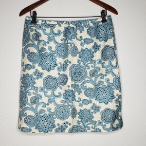 Vintage Ann Taylor Womens Paisley Silk Pencil Skirt Size 14 Preppy Classic Y2K